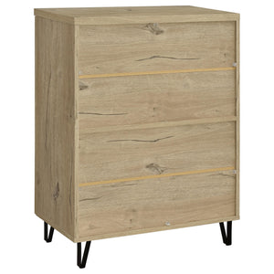 English Elm Clackamas Engineered Wood Shoe Cabinet with Hairpin Legs and Matte Gold Hardware White Oak B062P440406