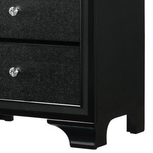 English Elm Wood and Metal Two Drawer Nightstand with Felt Lined Storage for Modern Bedrooms B056P416780
