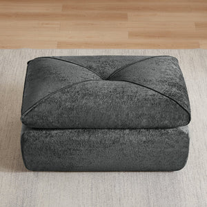 English Elm Modern Chenille Modular Sofa with Extendable Foot Pedal for Relaxed Living Spaces Dark Gray W3396P463876