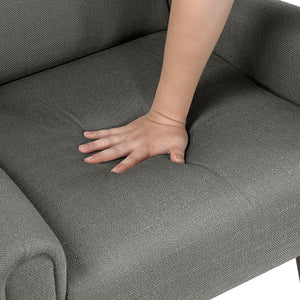 English Elm Modern Wingback Upholstered Accent Chair with Solid Wood Frame, Gold-Tip Legs, Plush Pocket Coil Comfort Dark Gray 30.5 L x 33.5 W x 32 H B011P393059