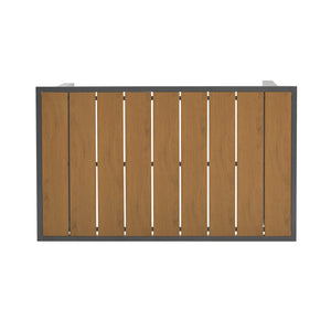 English Elm Christopher Knight Home® - 4-Pieces Outdoor Metal Patio Furniture Set with Deep-Seat Cushions, Teslin Rope, Wood-Look Tabletop, Rust-Resistant Frame Natural+Grey N780P2540723G