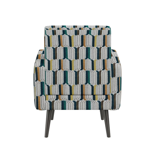 English Elm Darien Geometric Prism Upholstered Accent Armchair with Solid Wood Legs for Small Spaces Yellow B127P495074