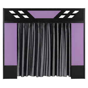 English Elm Full Size Loft Bed with Desk Blackout Curtains Rgb Lighting and Integrated Storage Purple+Black LT000377AAI