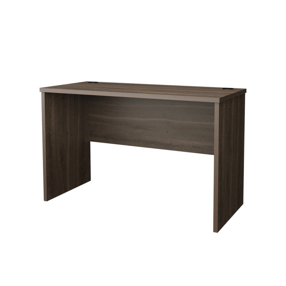 English Elm Dark Gray Walnut Minimalist Home Office Desk with Cable Management, Sleek Rectangular Design, Ample Storage Space for Clutter-Free Workspace B062P290271