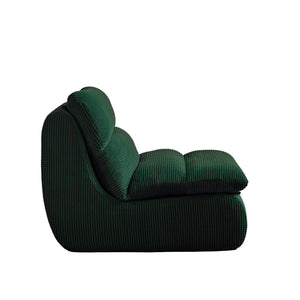 English Elm Modern Compressed Lounge Chair with Ottoman Corduroy Recliner Small Space Sofa High-Density Foam Comfort Green W1036P251819