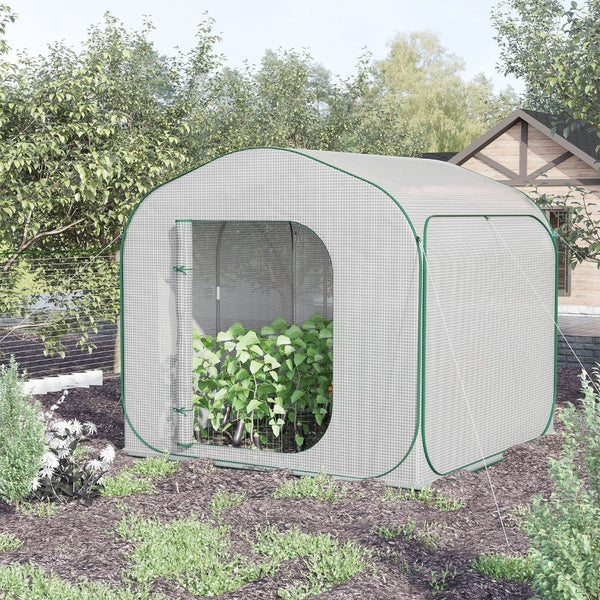 English Elm Outsunny 7' X 7' Portable Walk-In Greenhouse Tent With Zipper Door For Easy Plant Care & Growth W2225P174452-GIGA