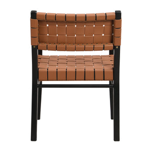 English Elm Christopher Knight Home® - DINING Chair Set of 2 PU Leather Dining Chairs with Rubberwood Frame, Modern Industrial Elegance Brown 74689.00BRN