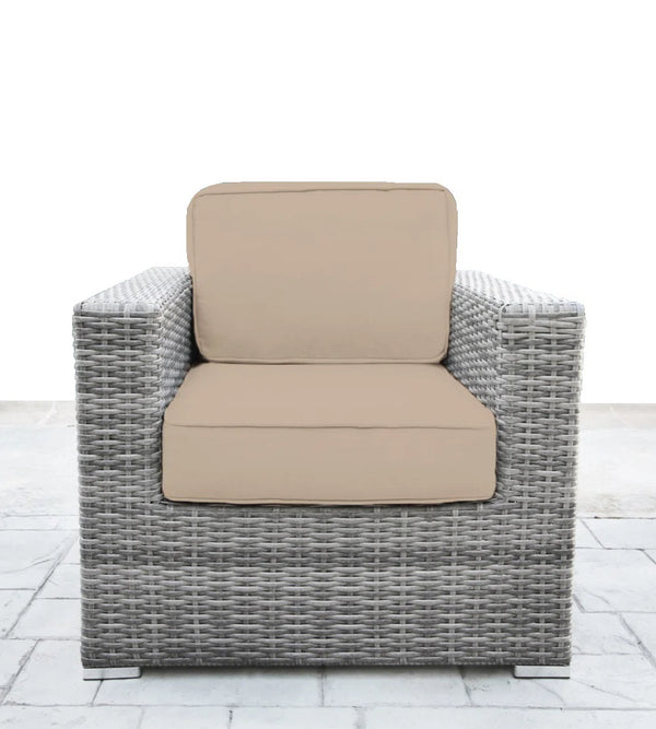 English Elm Fully Assembled Outdoor Hdpe Wicker Sectional Set with Glass Top Table for Patios B120S00278