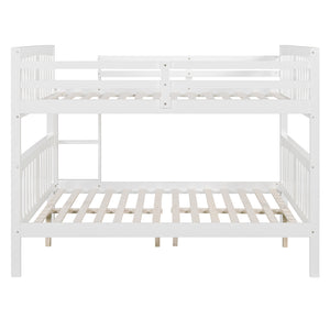 English Elm Full Over Bunk Bed Solid Pine Frame White Finish Converts to Two Beds LT000203AAK-1