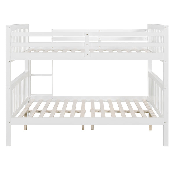 English Elm Full Over Bunk Bed Solid Pine Frame White Finish Converts to Two Beds LT000203AAK-1