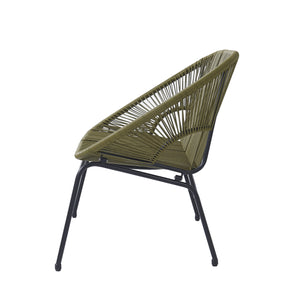 English Elm Christopher Knight Home® - CONDESSA Modern Outdoor Wicker Loveseat with Hammock Weave, Durable PE Rattan & Powder Coat Iron Frame Green N775P241727G