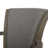 English Elm Williams 31In Swivel Bar Stool With Armrests, Heathered Grey Linen