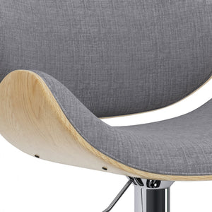 English Elm Marana Adjustable Swivel Bar Stool - Modern Bentwood Design In Light Grey For Ultimate Comfort B136P158933
