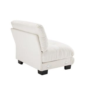 English Elm 27 Modular Armless Chenille Sofa Unit with Solid Wood Frame for Flexible Living Room Seating White W714P253470