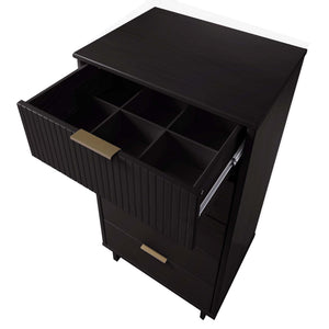 English Elm Granville 5-Drawer Modern Chest In Black With Gold Accents For Stylish Storage & Organization B365S00069