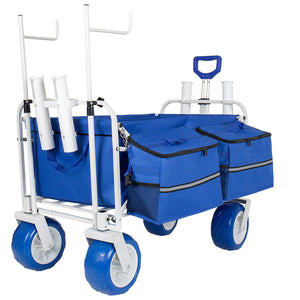 English Elm Beach Wagon Heavy Duty Folding Cart with 500lb Capacity and All Terrain Pvc Wheels W2932P412006