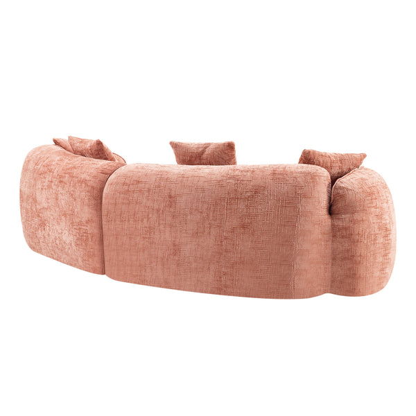 English Elm Pink Curved Compressed Sofa — Nordic Soft Foam & Spring Seating, Easy Setup, Stylish Centerpiece W3612S00010
