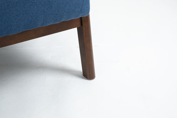 English Elm Mid Century Modern Upholstered Accent Chair Natural Wood Frame with Lumbar Cushion Support W2530P407181