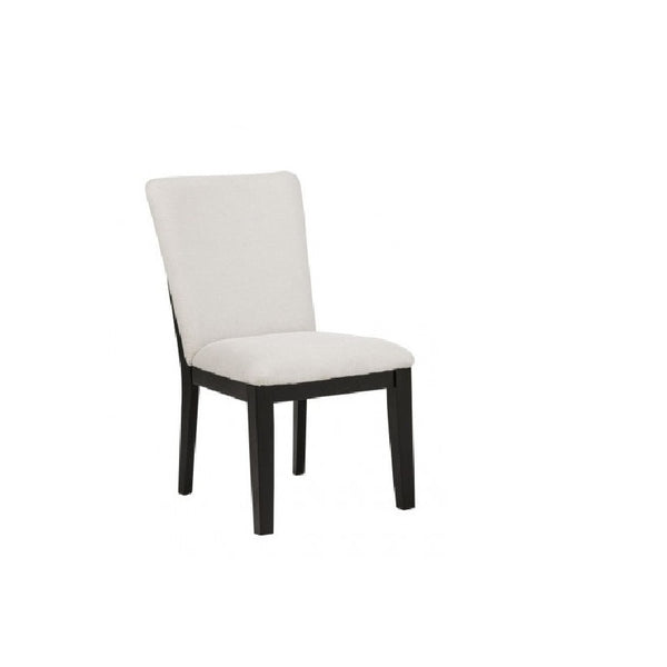 English Elm Upholstered Beige Fabric Dining Side Chairs Set of 2 with Bentwood Oak Frame B011P474709