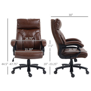 English Elm Vinsetto Extra-Wide Heavy Duty PU Leather Office Chair for Big & Tall, 400 lb Capacity, Brown W2225P173831