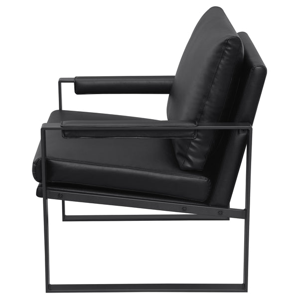 English Elm Goldbriar Vegan Leather Accent Chair with Gunmetal Sled Frame for Modern Interiors B062P451717