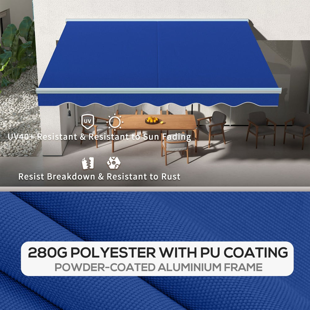 English Elm Outsunny 13' X 10' Electric Retractable Awning With Led Lights, Uv40+ Shade For Decks & Patios W2225P200427-GIGA