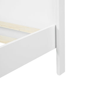 English Elm Pine Solid Wood King Bed Matte Finish Platform Frame Tall Headboard No Box Spring White N770PK291028K