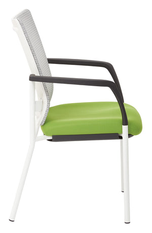 OSP Home Furnishings Progrid® Mesh Back Visitor Chair with Lumbar Support and Padded Seat for Office Green 8810W-6