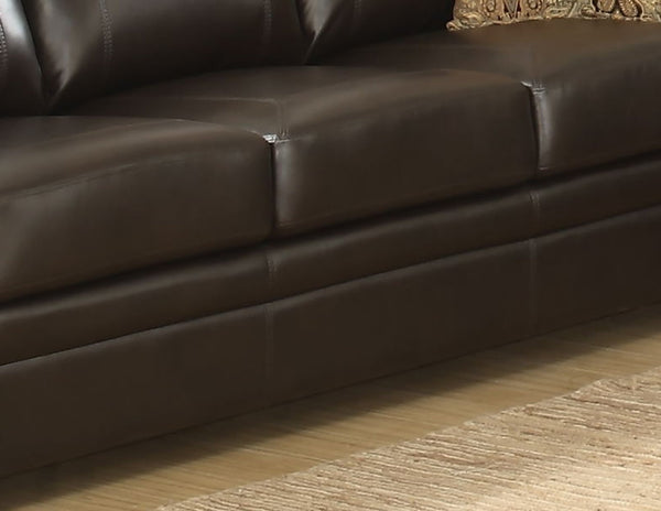 English Elm Tranditional Vintage Dark Brown Leather Sofa - 3-Seater With Curved Armrests & 2 Pillows For Comfort B347P408523-GIGA