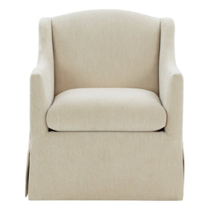 English Elm Luisa Swivel Accent Chair Skirted Tailored Silhouette for Formal Living Rooms Beige B050P451386