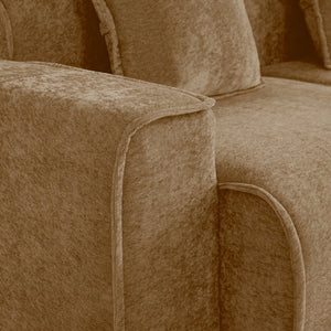 English Elm Streamlined Velvet U-shape Modular Sectional with Ottomans and French Piping Detail W3041S00374