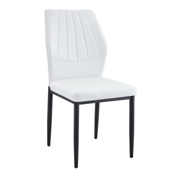 English Elm Table and Chair Set Modern Marble Glass Top with Four Pu Leather Seats for Dining W1151S04662