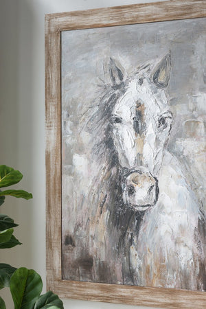 English Elm 35.4x47.2x1.2" Hand-painted Floral Canvas with Rustic Fir Frame for Farmhouse Walls W2078P481784