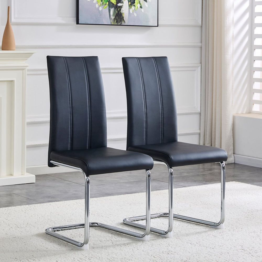 English Elm A Set of 2 Glam Faux Alligator Pvc Barstools with Crystal Buckle Detail Black W1512P491832