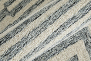Feizy Rugs Wallace Hand-tufted Wool Rug - Durable Geometric Design For Contemporary And Traditional Spaces Gray,Ivory Wool Wal8a42fgry000f00