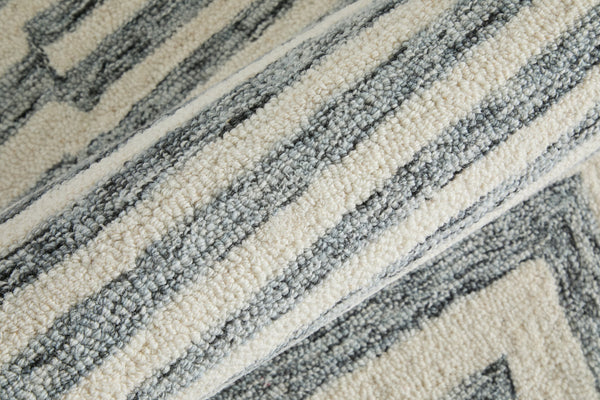 Feizy Rugs Wallace Hand-tufted Wool Rug - Durable Geometric Design For Contemporary And Traditional Spaces Gray,Ivory Wool Wal8a42fgry000f00