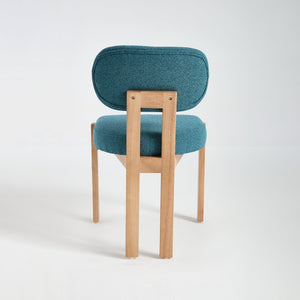 English Elm Wooden Wingback Dining Chairs Chenille Upholstered Farmhouse Set for Kitchen Comfort Teal W3244P316082