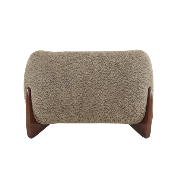 English Elm Christopher Knight Home® - Modern Upholstered Round Arm Accent Chair with Velvet Finish, Elegant Curved Back and Three Legs Design Light Brown 39.5 L x 32.5 W x 23.25 H N776P216196D