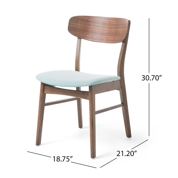 English Elm Christopher Knight Home® - DINING Chair with Cushioned Fabric Seat and Polished Wood Frame — Elegant Modern Comfort for Home Mint 58925.00MNT
