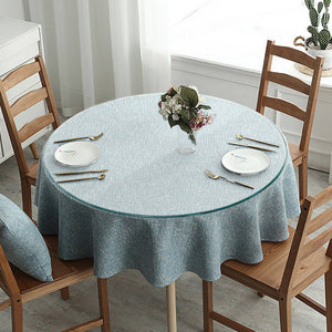 English Elm Size:59.84 Inch Round Tempered Glass Tabletop Clear Polished Surface for Dining Rooms W1151P373004