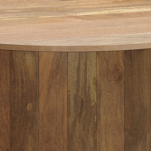 English Elm Millbury Drum Coffee Table Natural Mango Wood 36" Round Handcrafted Modern Urban Coffee Table (97) B136P203470