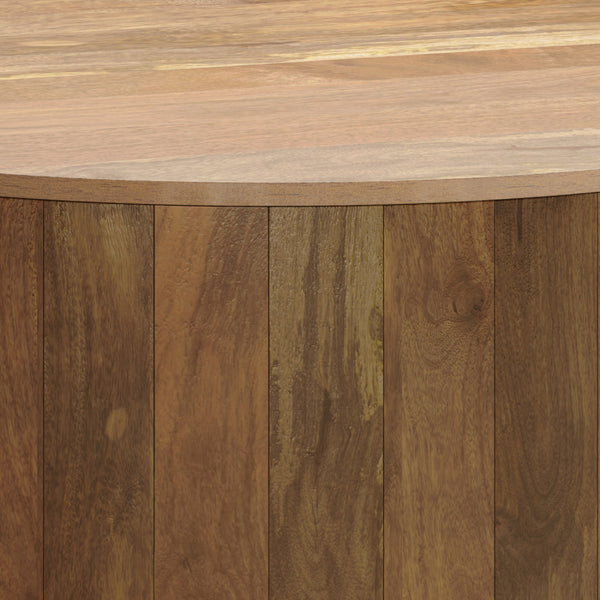 English Elm Millbury Drum Coffee Table Natural Mango Wood 36" Round Handcrafted Modern Urban Coffee Table (97) B136P203470