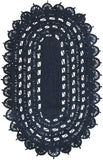 Unique Loom Braided Jute Punita Hand Braided Novelty Rug Navy Blue,  5' 1" x 8' 0"