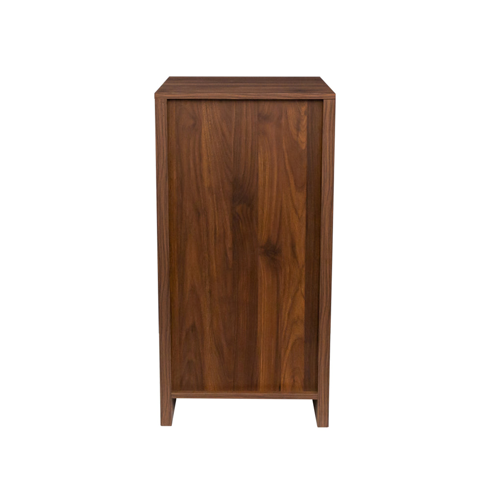 English Elm brown Modular 28-Bottle Wine Cabinet Buffet Cabinet - Dark Melamine Finish, 28-Slot Storage, Compact_x0015_ Walnut Brown W331P266135