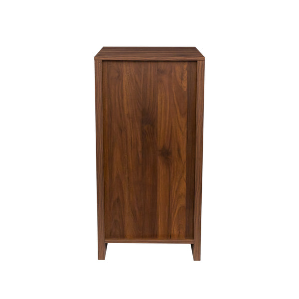 English Elm brown Modular 28-Bottle Wine Cabinet Buffet Cabinet - Dark Melamine Finish, 28-Slot Storage, Compact_x0015_ Walnut Brown W331P266135