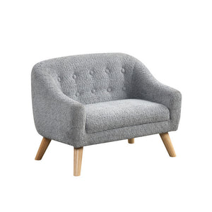 English Elm Chenille Kids Sofa with Tufted Back and Wooden Legs for Playroom, Durable Plush Upholstery Comfort Gray B016P402323