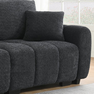 English Elm [video] Boucle L-shape Modular Sectional with Ottoman Four Seat Living Room Sofa N723S0008B