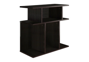 English Elm Accent Three-Tier Accent Table with Six Open Display Shelves for Living Room, Bedroom, Modern Design Espresso 28 L x 15 W x 8 H B2710P219050