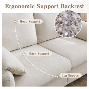 English Elm 800lbs Chenille Loveseat Sofa with Down Fill Cloud Comfort for Living Room or Bedroom W1521P499766