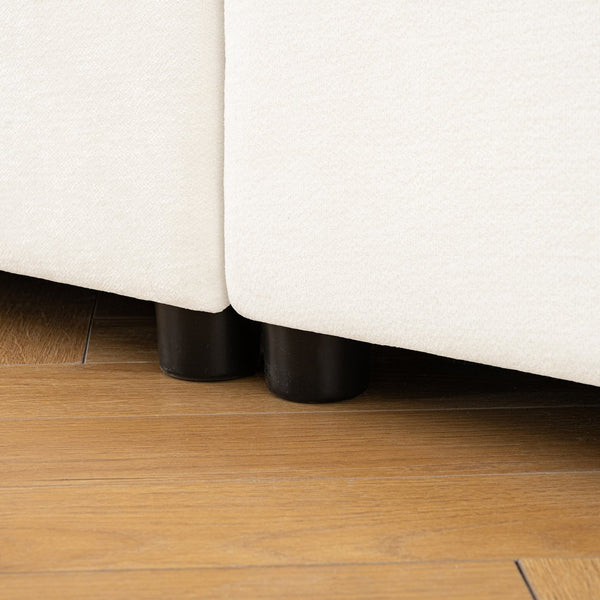 English Elm Modular Sectional Sofa With Ergonomic Cylindrical Support, Built-In Storage, And Modern White Style W714S01041